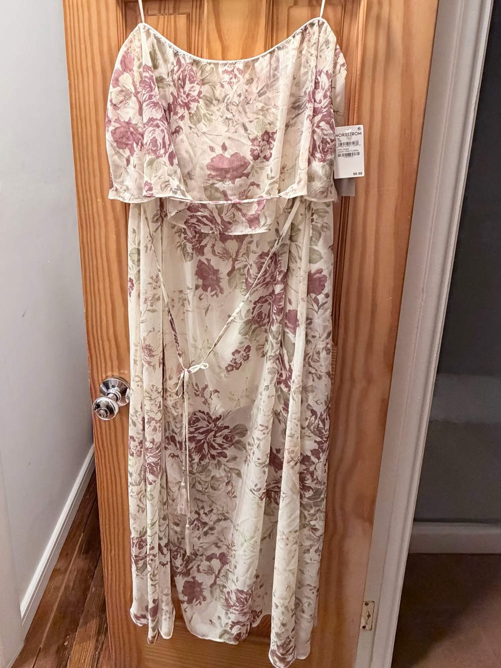 Floral Off-Shoulder Maxi Dress in Blush Floral